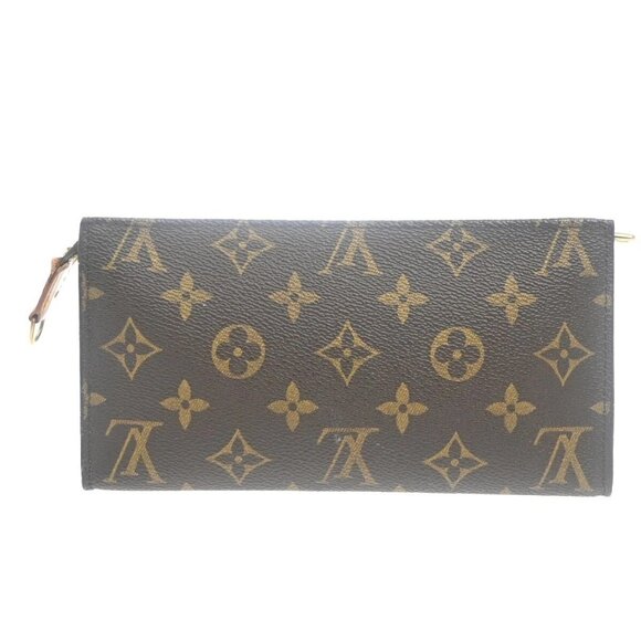 LOUIS VUITTON LV Logo Bucket GM Pouch Bag Monogram Leather Brown Gold 05EE980 - Picture 3 of 14